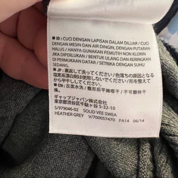 Old Navy V-Neck Sweater Dark Heather Gray - Picture 11 of 12